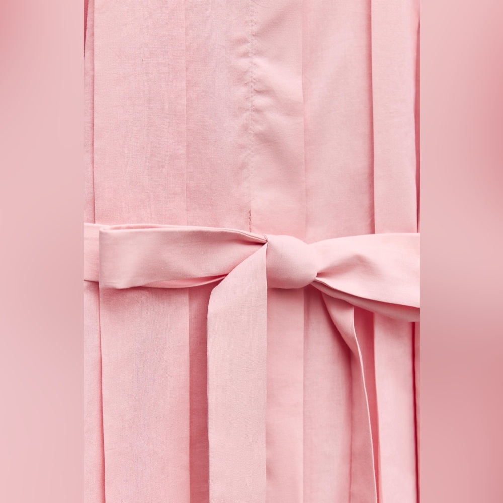 NEW ZARA FW24 WOMAN MIDI BELTED SHIRT DRESS ZW COLLECTION PINK | SIZE M - Picture 3 of 9